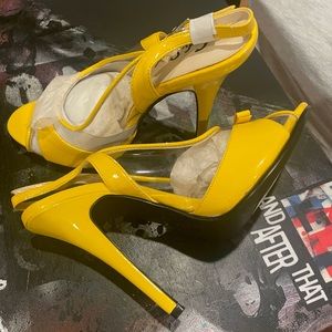 Yellow Lady Studio Fetish Heels Size 10